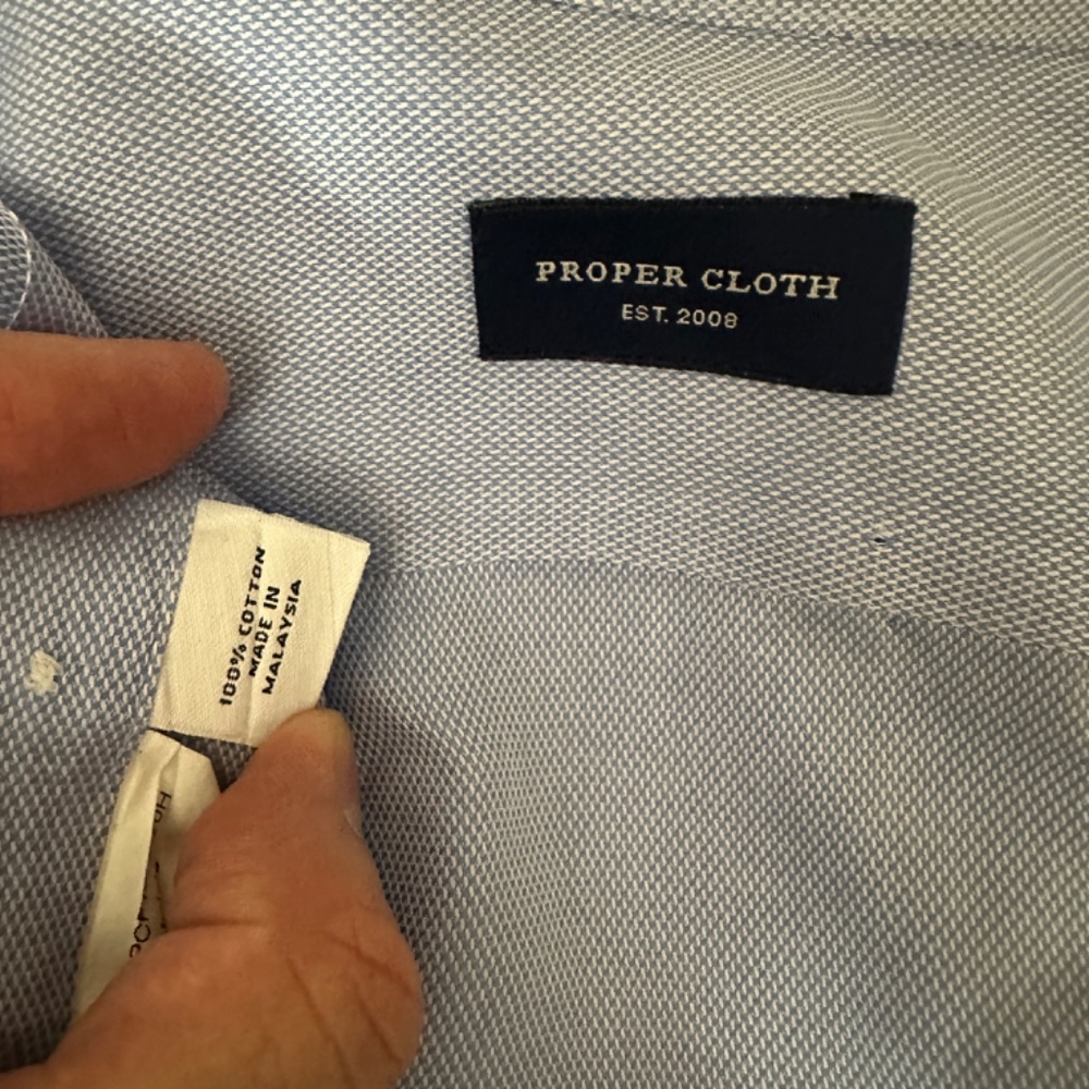 Proper Cloth Custom Button Down 20.5 Neck 29" Arm… - image 4